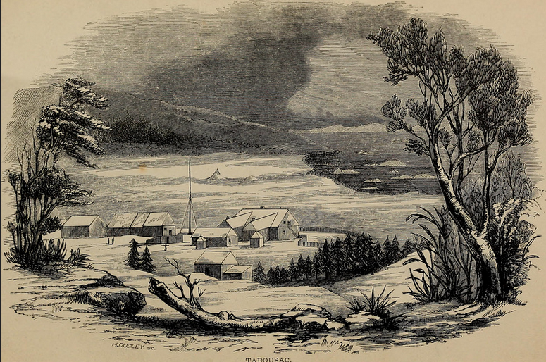 An image of a Hudsnn's Bay Company settlement, 1848. 